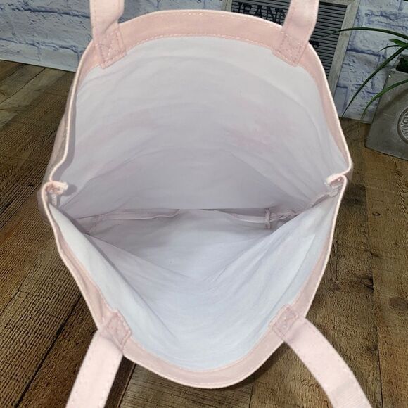 Clarins Ivory Pink Floral Canvas Shoulder Feed 10 Tote Bag - Picture 3 of 8